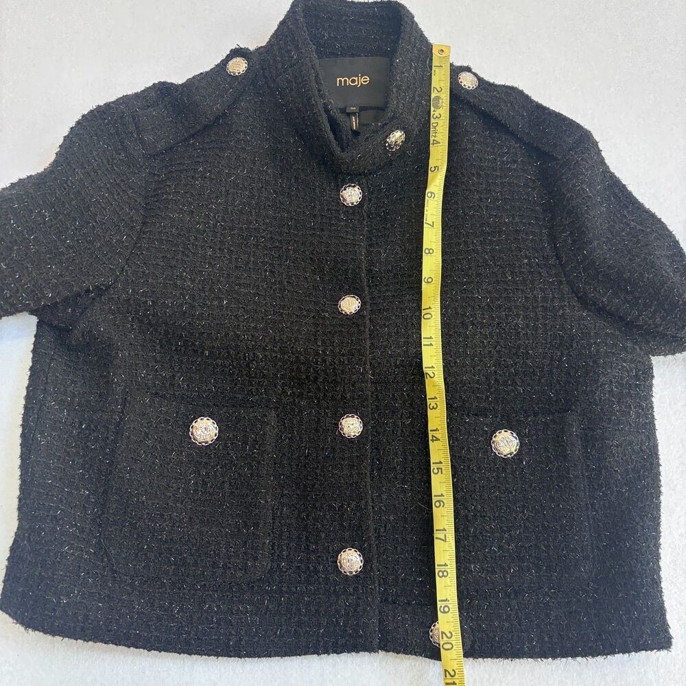 Maje Vateau Cropped Tweed Jacket & Skort Set Women's 38 US M Preppy Old Money - Picture 11 of 14